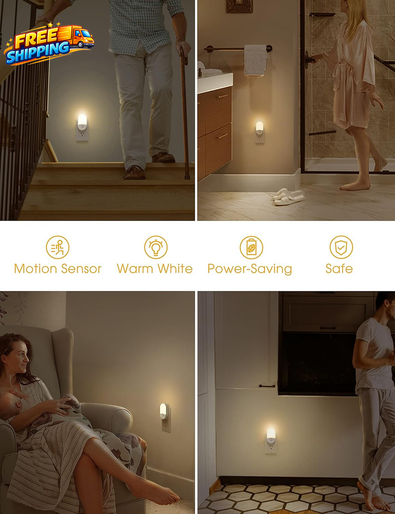 Motion Sensor Night Light 2Pack Motion Activated Night Light Night Lights Plug