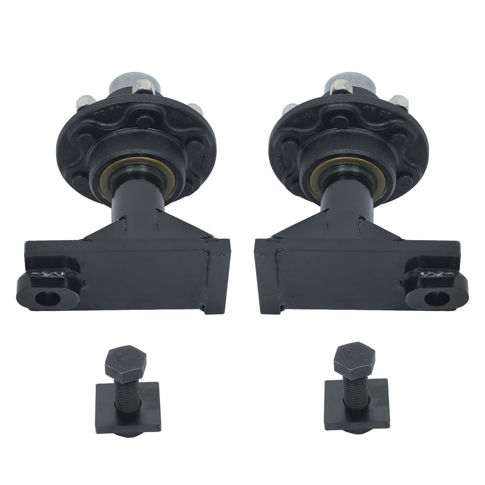 Pair of 6 × 6.5 Lug 8000LBS Shipping Container Wheels and Bolt-On Spindle Kits