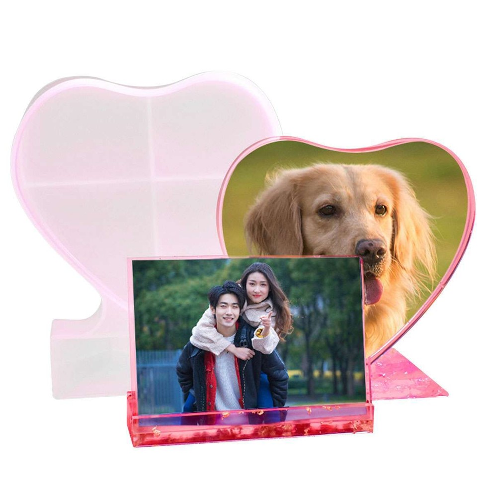 DIY Craft Silicone Mold Heart &Rectangular Photo Frame Making Mold Souvenir Gift