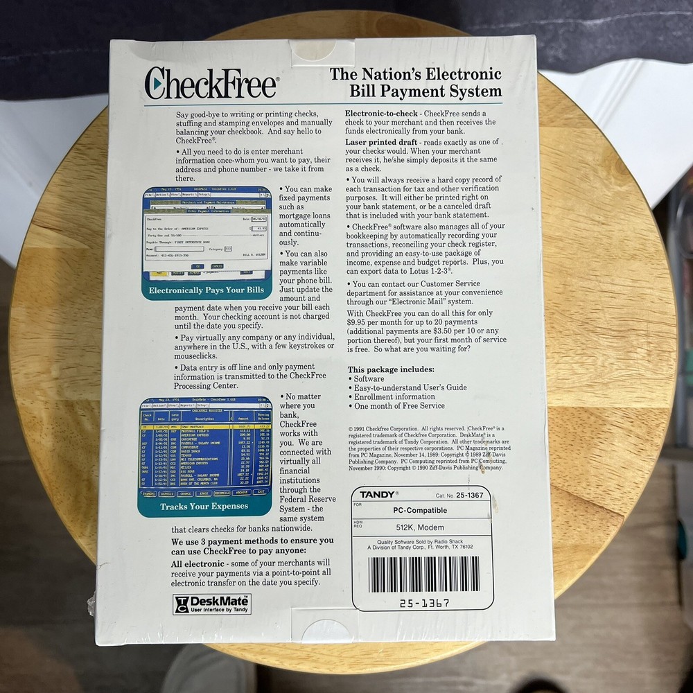 1991 Check Free Vintage Computer Software First Electronic Bill Paying Software