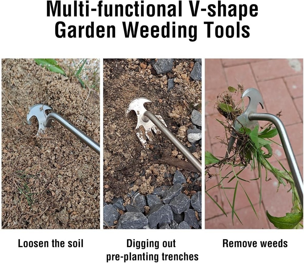 Weed Puller Tool, Weeding Tools Gardening ,Detachable Handle for Easy Carrying a