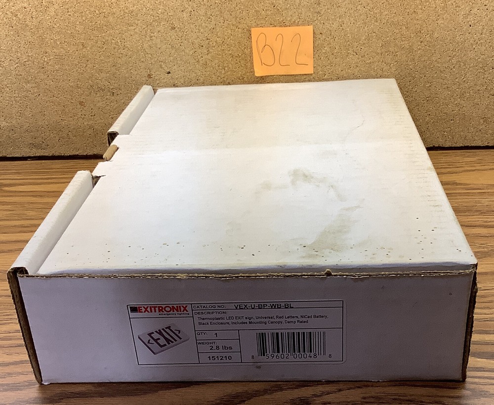 Exitronix Thermoplastic LED Exit Sign VEX-U-BP-WB-BL