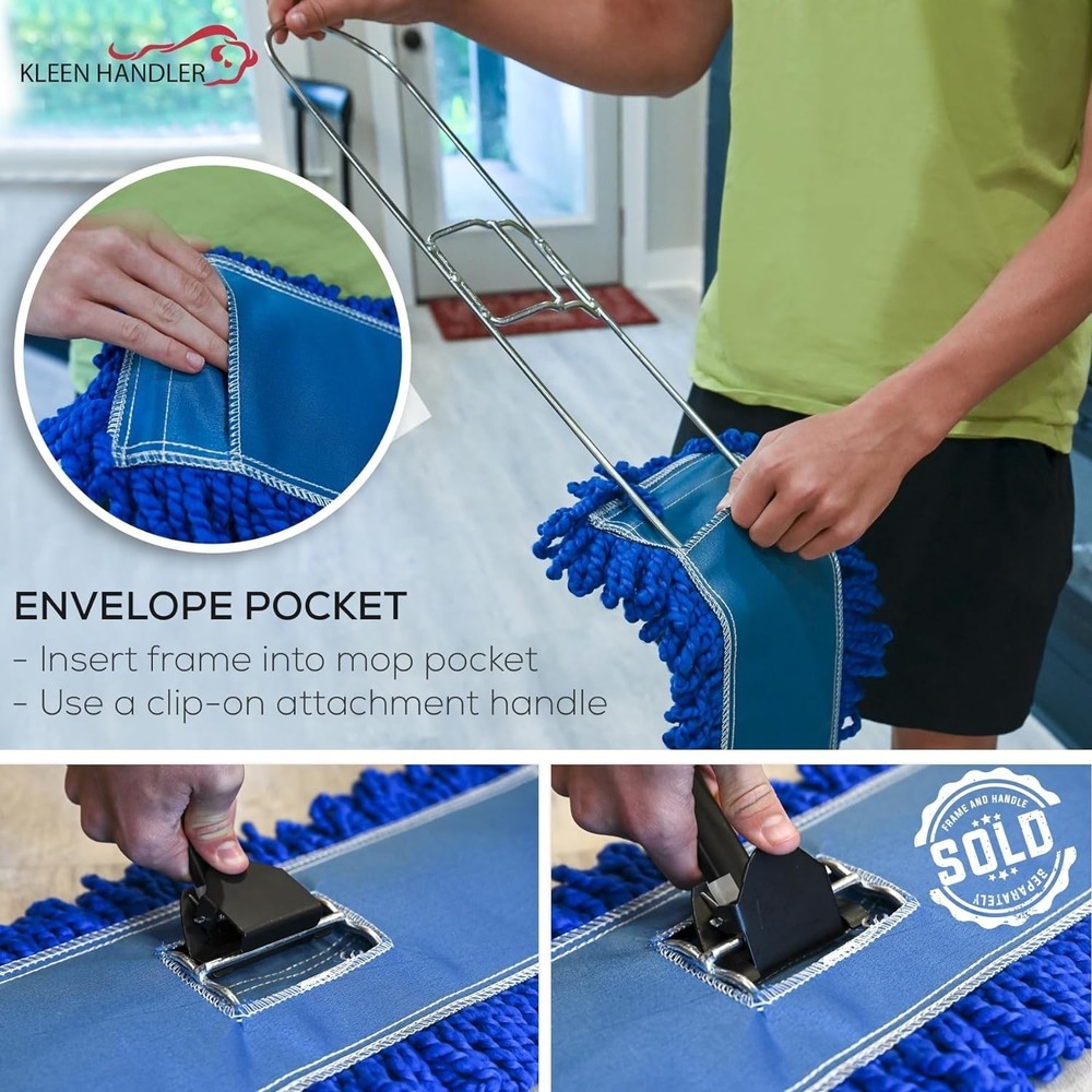 24 Inch Microfiber Dust Mop, Medium Washable Commercial, Sweeper, Janitorial ...
