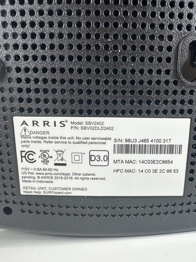 New ARRIS SURFboard SBV2402 DOCSIS 3.0 Cable Modem – XFINITY Comcast [READ]