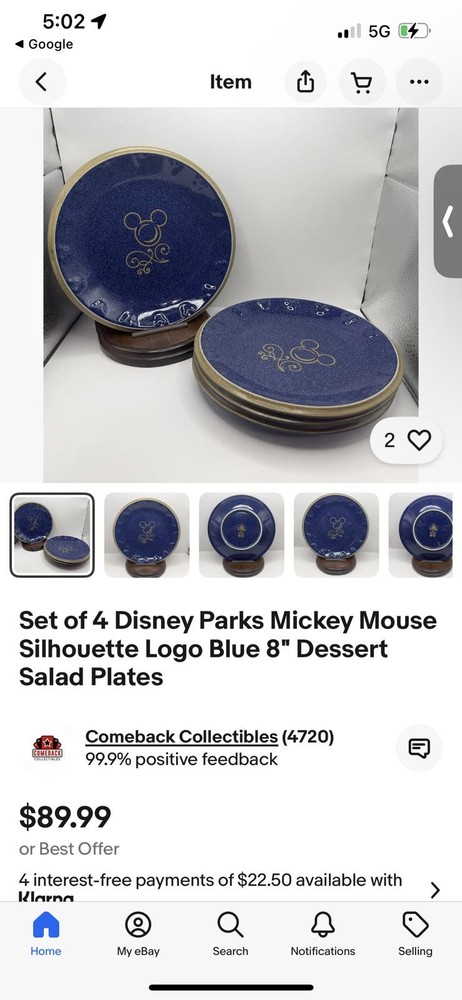 Disney Parks Authentic Dinner ware - Blue Speckled Plates 3