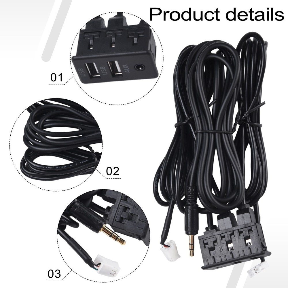 User Friendly Car Dashboard USB AUX Panel Interface Extension Adapter and Use