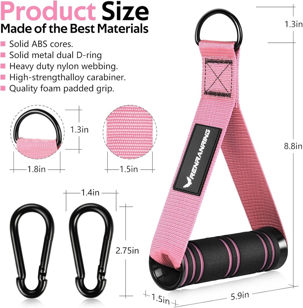 Gym Exercise Handles, Replacement Handle Attachments for Cable Machine Pulley...