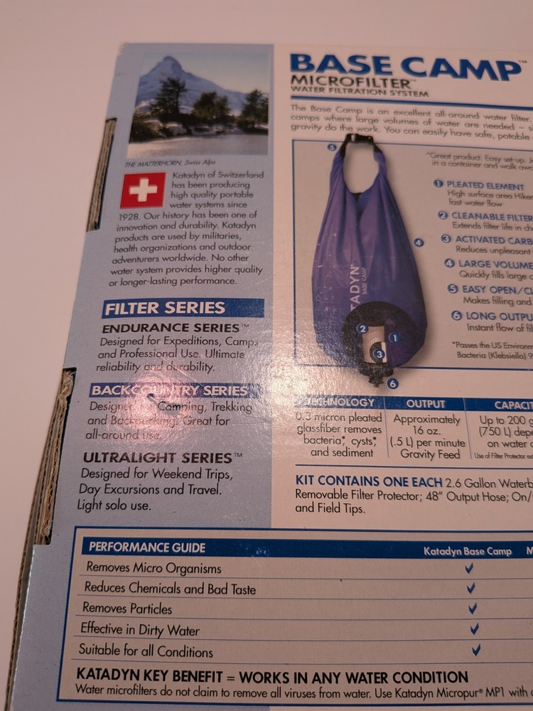 Katadyn Base Camp Microfilter Water Filtration System With Extra Filter