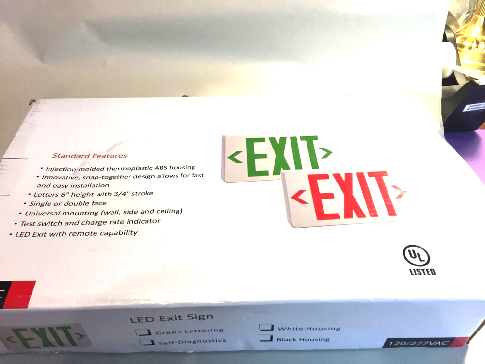 Thomas & Betts - LED Lighted Emergency Exit Sign - 120/277 VAC