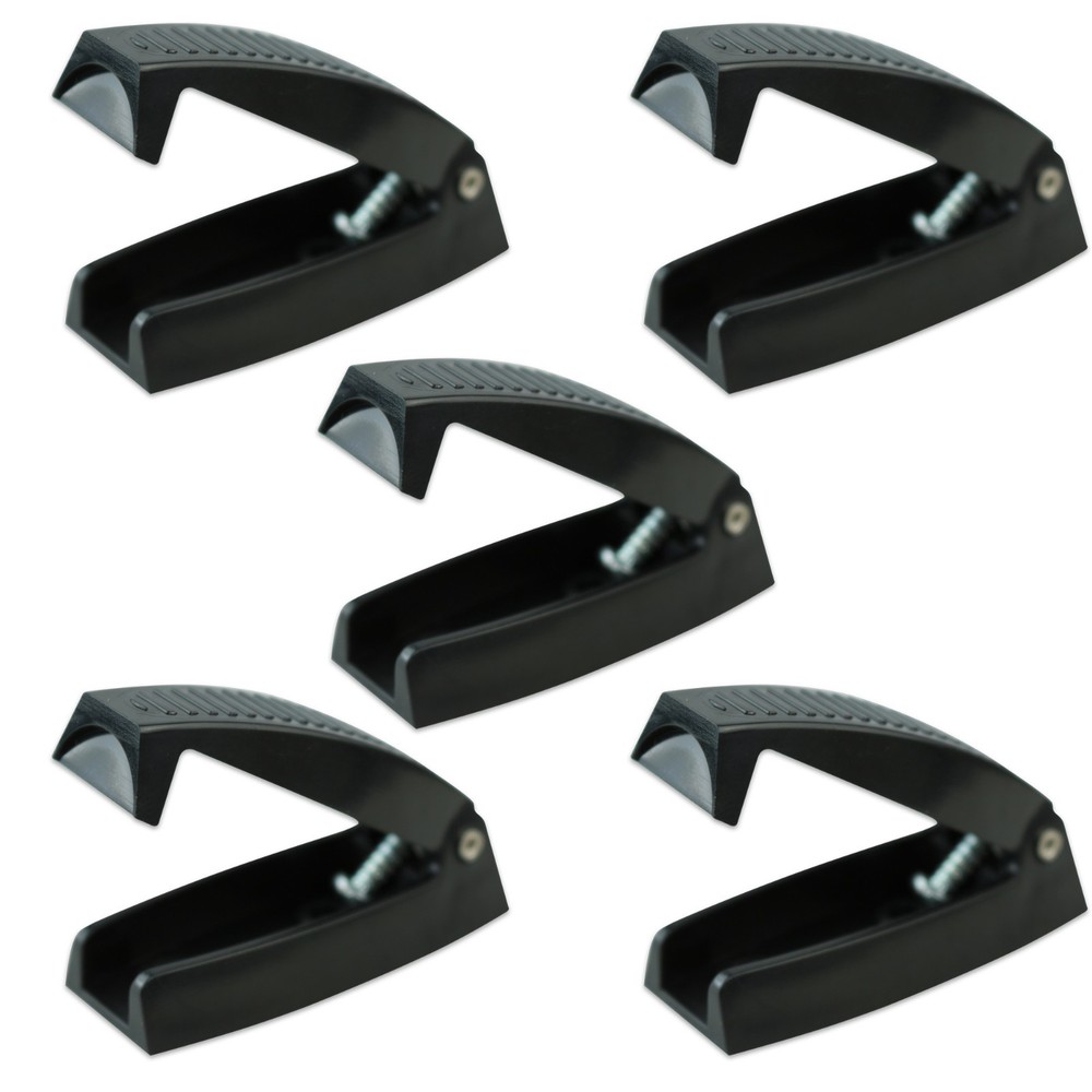 5 RV Camper BLACK Rounded Baggage Door Catches Compartment Latch Holders