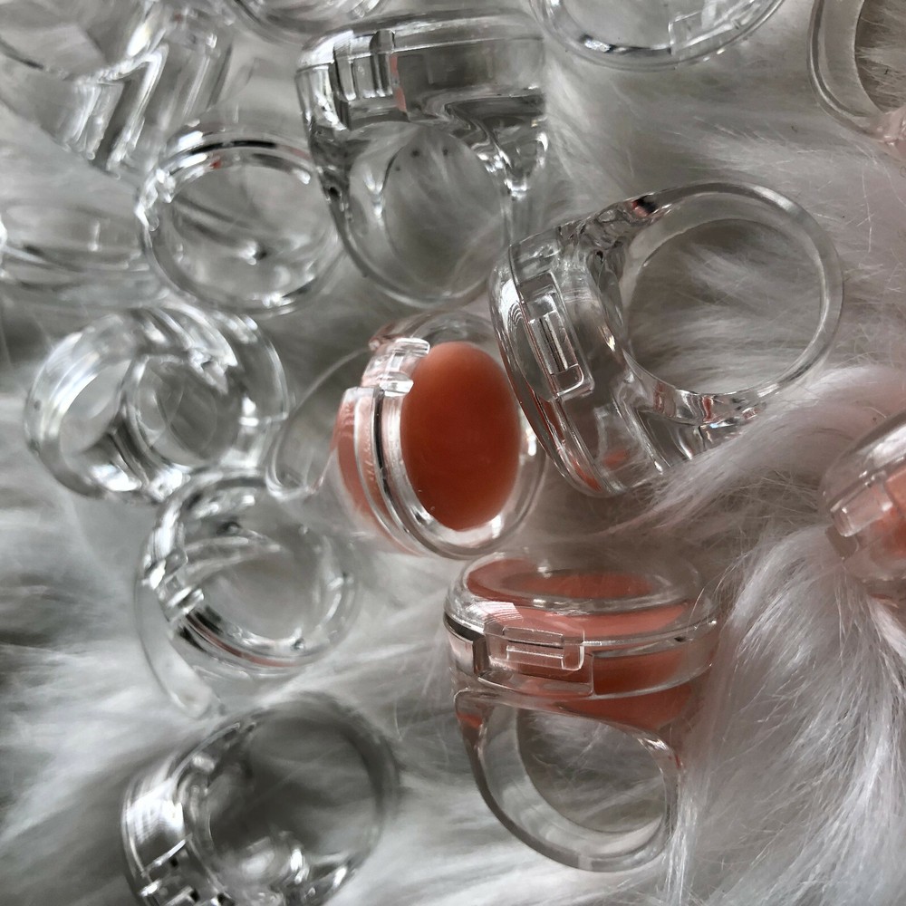 Bulk Lot 100 Empty Plastic Lip Balm Rings 9680