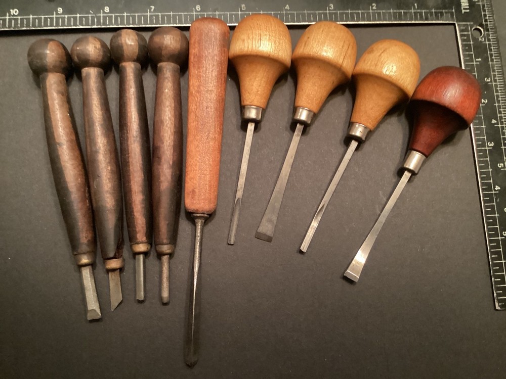 9 Assorted Wood Carving Chisels