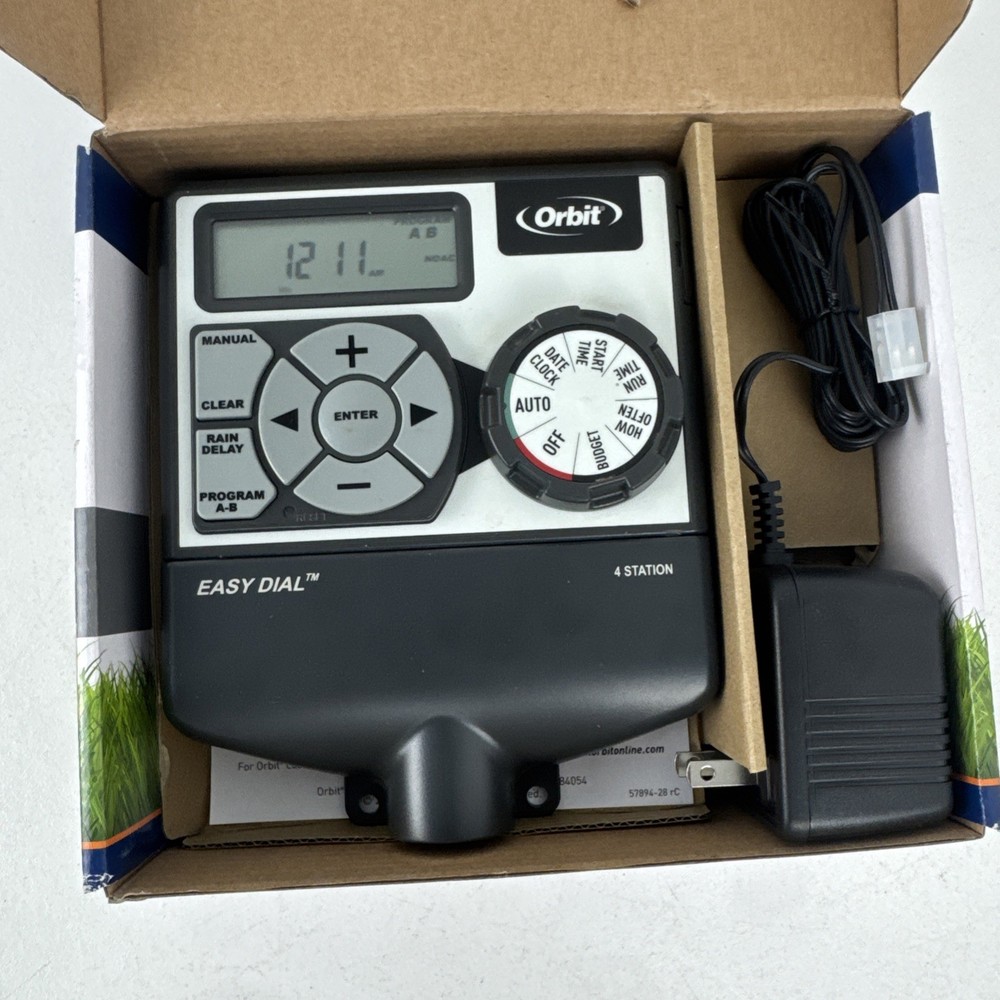 Orbit 28964 4 Station 2 Program Indoor Easy Dial Sprinkler Timer