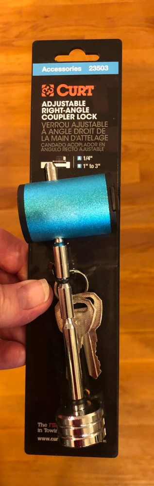 Curt Right-Angle Adjustable Coupler Lock & Keys