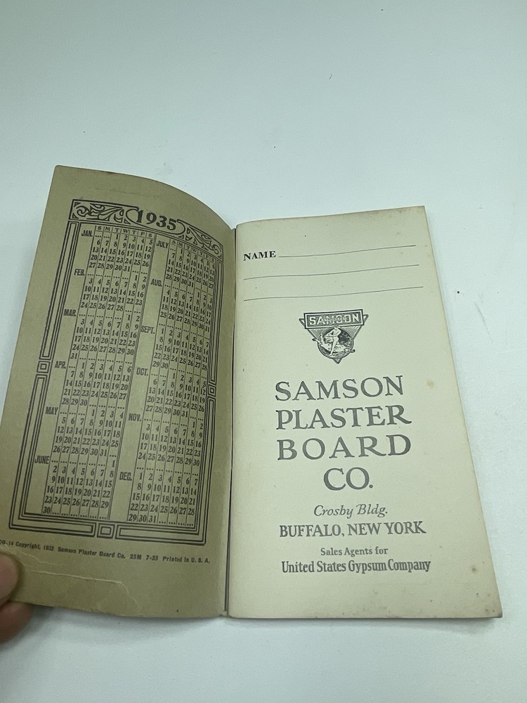 Samson Plaster Board Co. -Samson Building Products Time Book