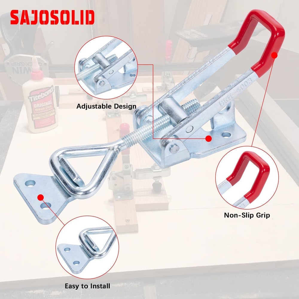 4-Pack Adjustable Toggle Latch Clamp 4003, Quick-Release Hand Tool Cam Latch,...