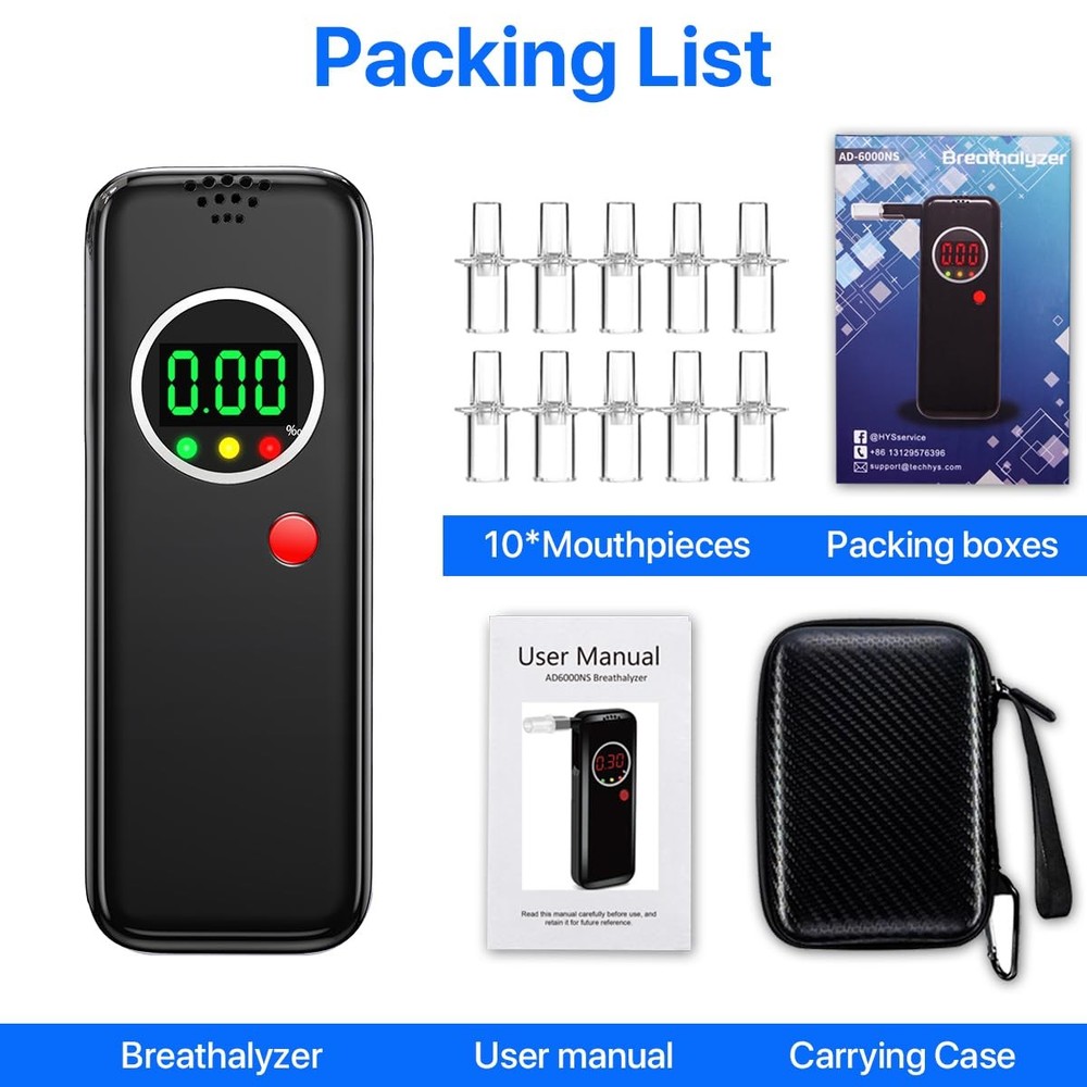 Layfitty Breathalyzer,Alcohol Tester with LCD Digital Black