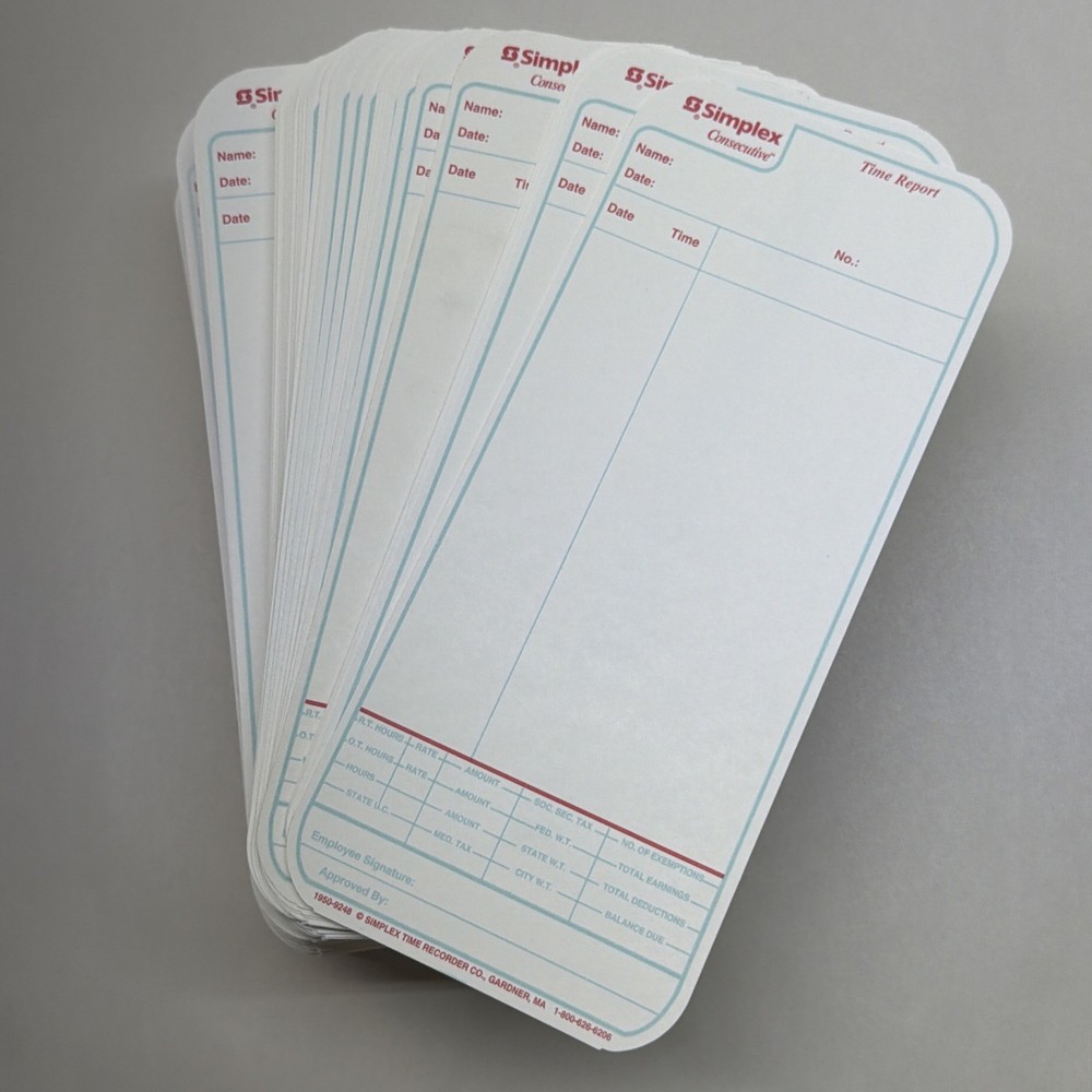 (240 ct.) Simplex Time Cards for the Simplex Consecutive Form 1950-9248