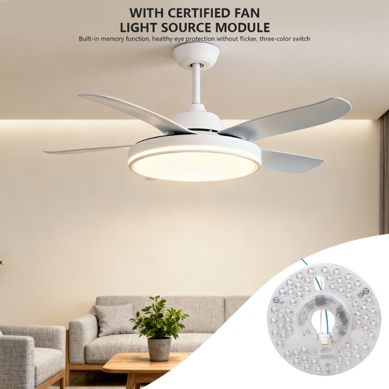 Mount Light Panel 18W 130mm PC Aluminum for Ceiling Fan Easy