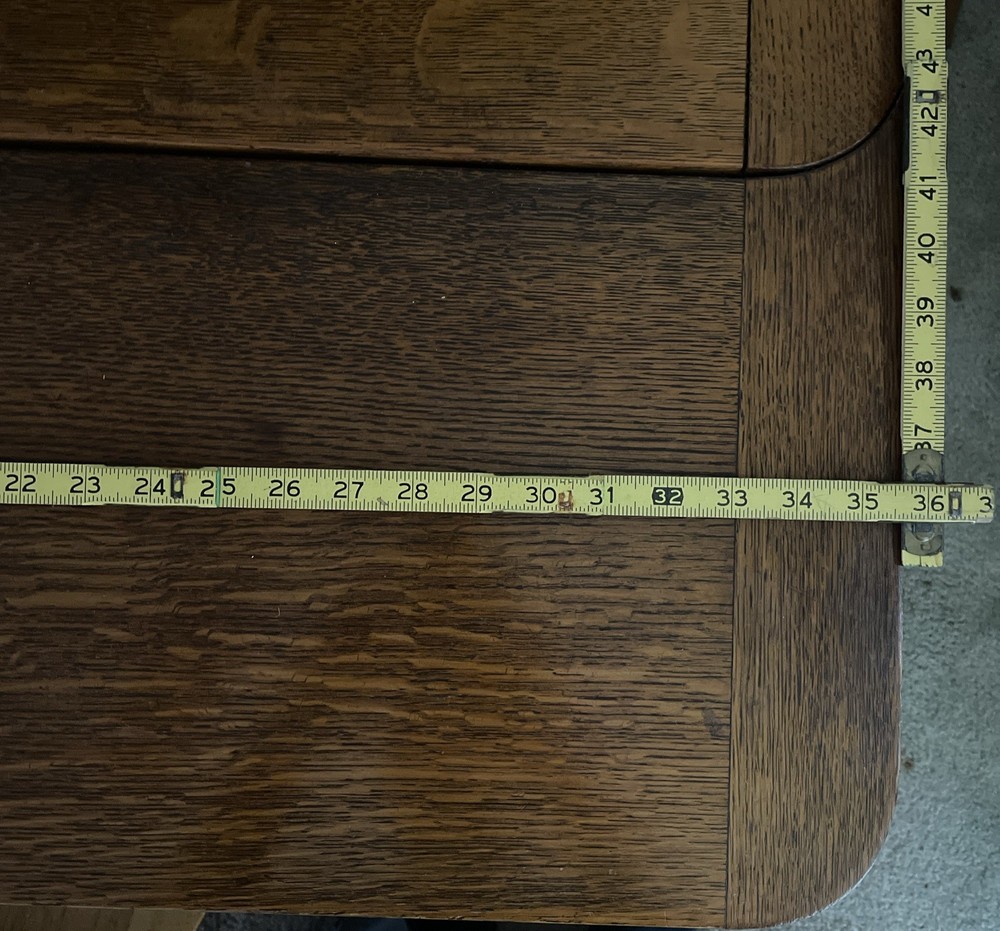Vintage Solid Oak Dining Rectangle 59.25” Table. 4 Arrowback Chairs. Made Taiwan