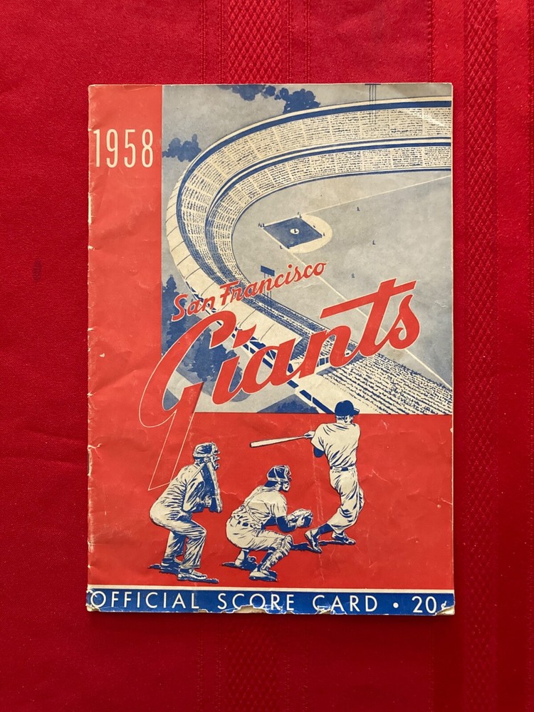 1958 MLB San Francisco Giants program / First West Coast game / Dodgers / Mays