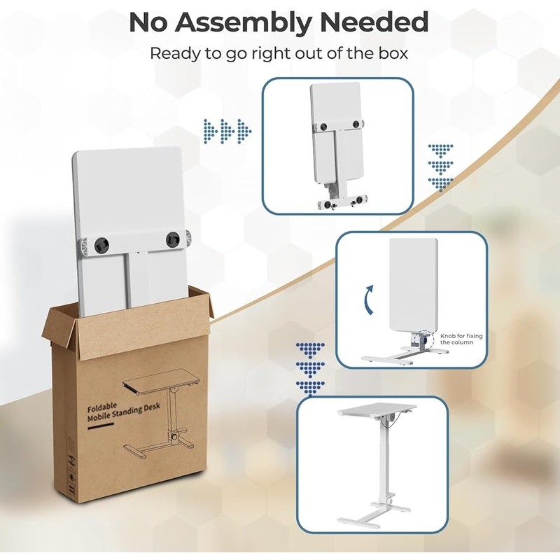 Foldable Portable Desk Adjustable Height Computer Workstation Home Office New