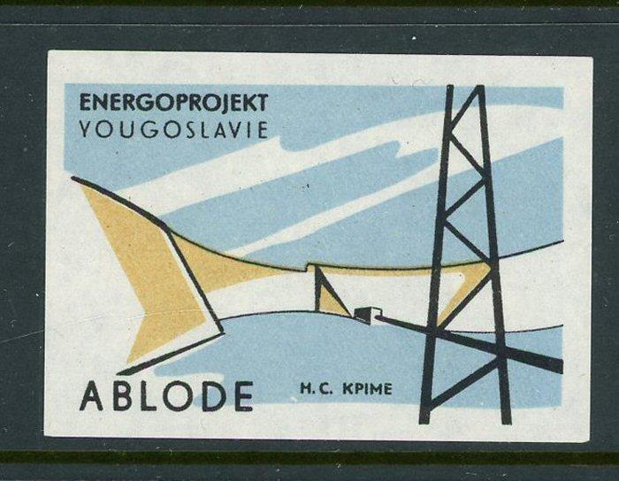 ENERGOPROJEKT YUGOSLAVIE ABLODE Match Box Label