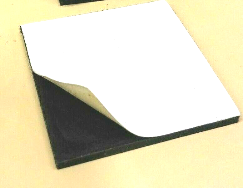 Neoprene Rubber Sheet Solid 1/16" Thick x 9" x 12" Rect - PS Adhesive 1-Side