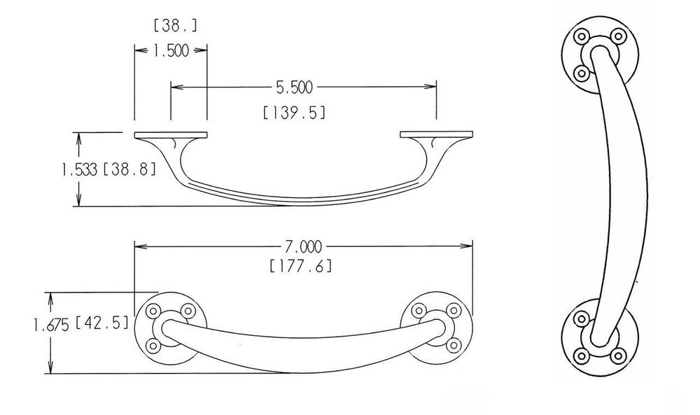 Colony Sash Lift/Door Pull/Drawer Pull Italian Made Solid Brass