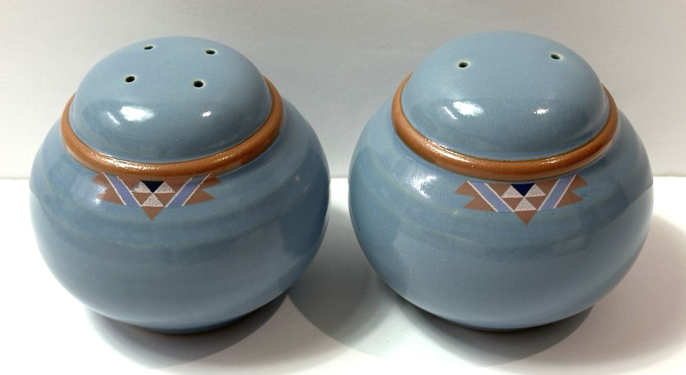 Noritake Blue Adobe Salt & Pepper Set - Japan