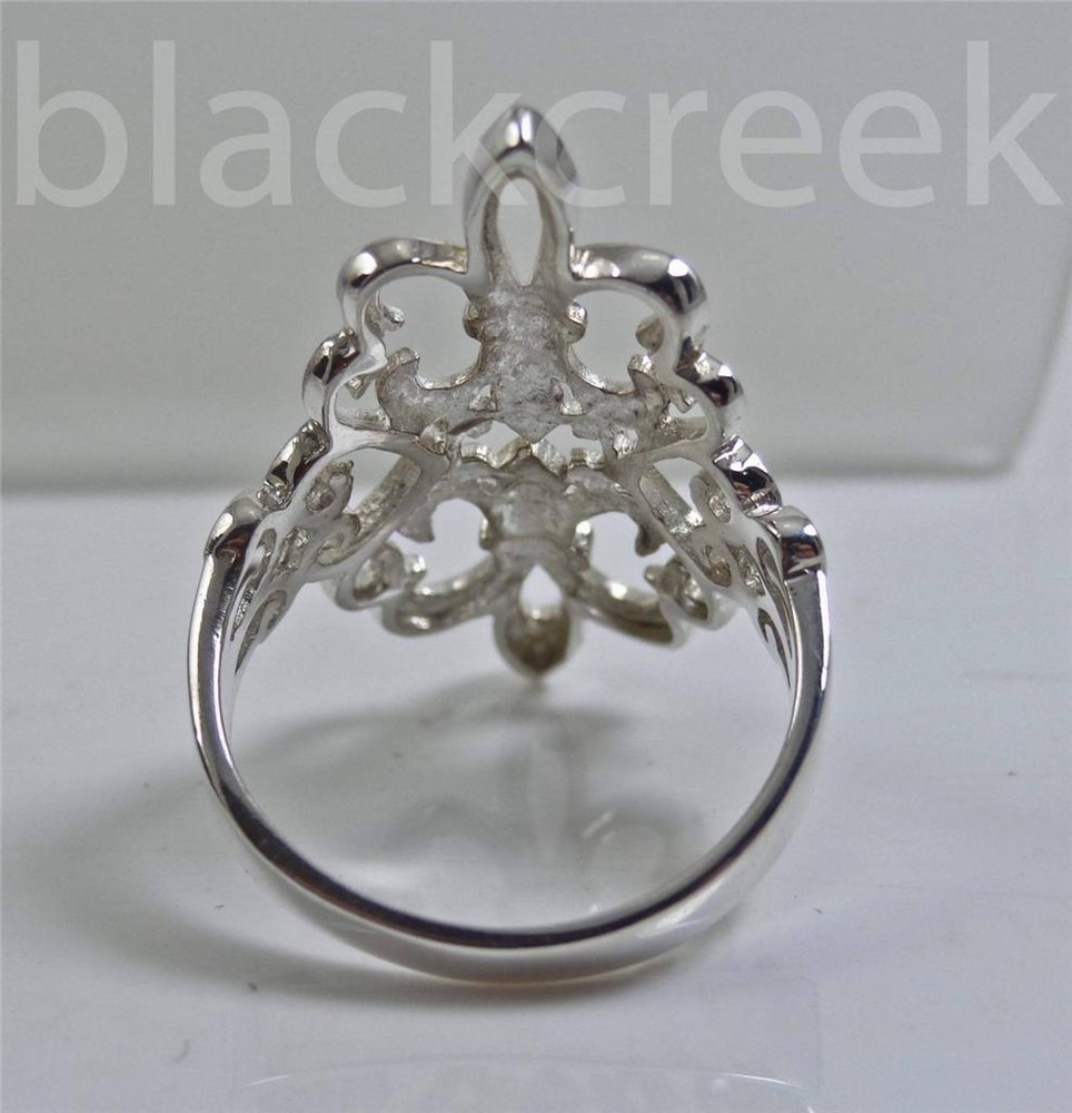 925 Steriling Silver ~ Double Fleur De Lis Wrap Ring ~ Size 4 to 12.5