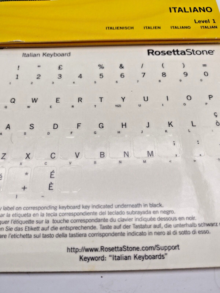 Rosetta Stone Italiano Version 3 Level 1 Italian Language Set w Activation Code
