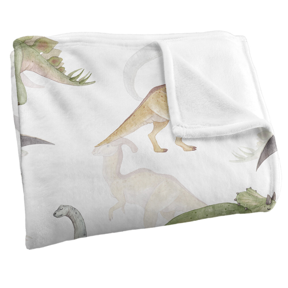 Watercolor Dino Pattern Silky Touch Super Soft Throw Blanket