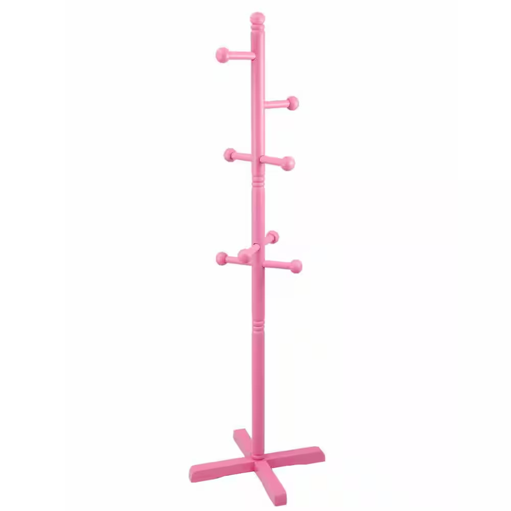 8-Hook Kid'S Coat Rack in Pink