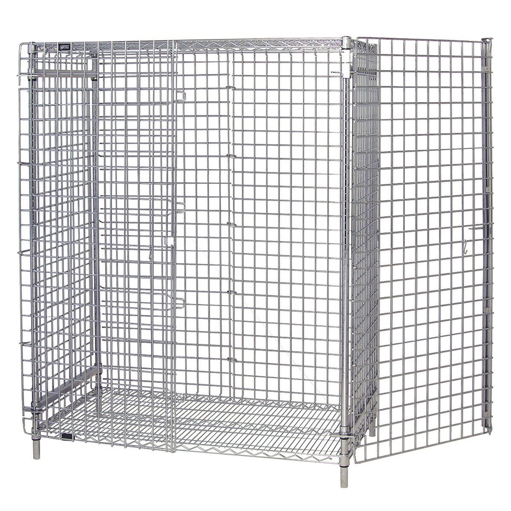 Quantum 2460-63SEC Chrome Stationary Security Unit with 2 Shelves, 24" x 60" ...
