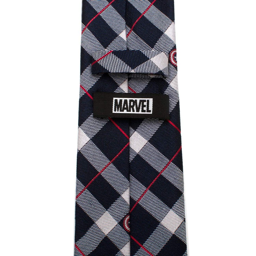 Marvel Captain America Blue Plaid Tie