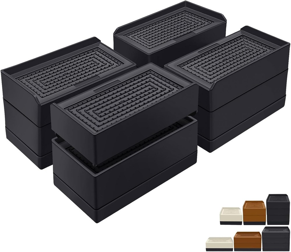 Rectangle Bed Risers, 3 Inch Heavy Duty Adjustable Furniture Risers for Bed Sofa