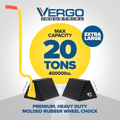 Industrial Extra Large Wheel Chock with Handle - Heavy With Handle (1pack)