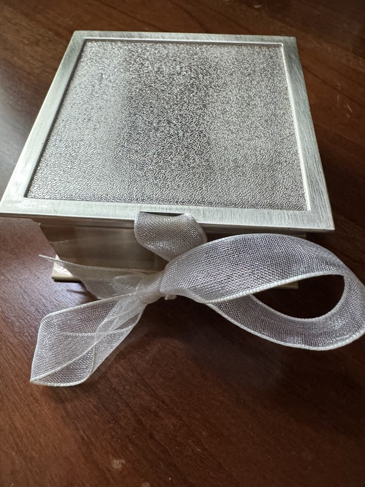 Things Remembered Keepsake Box 3x3x2 Black Velvet Lining Jewelry Gift Box