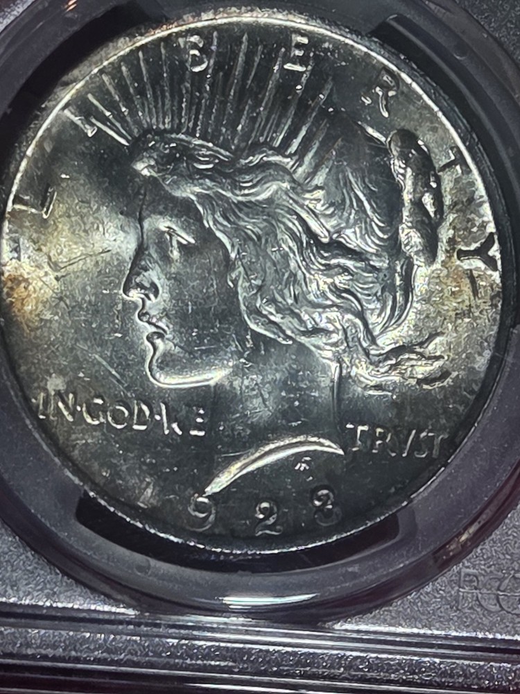 1923 $1 Peace Dollar PCGS MS62 Toned