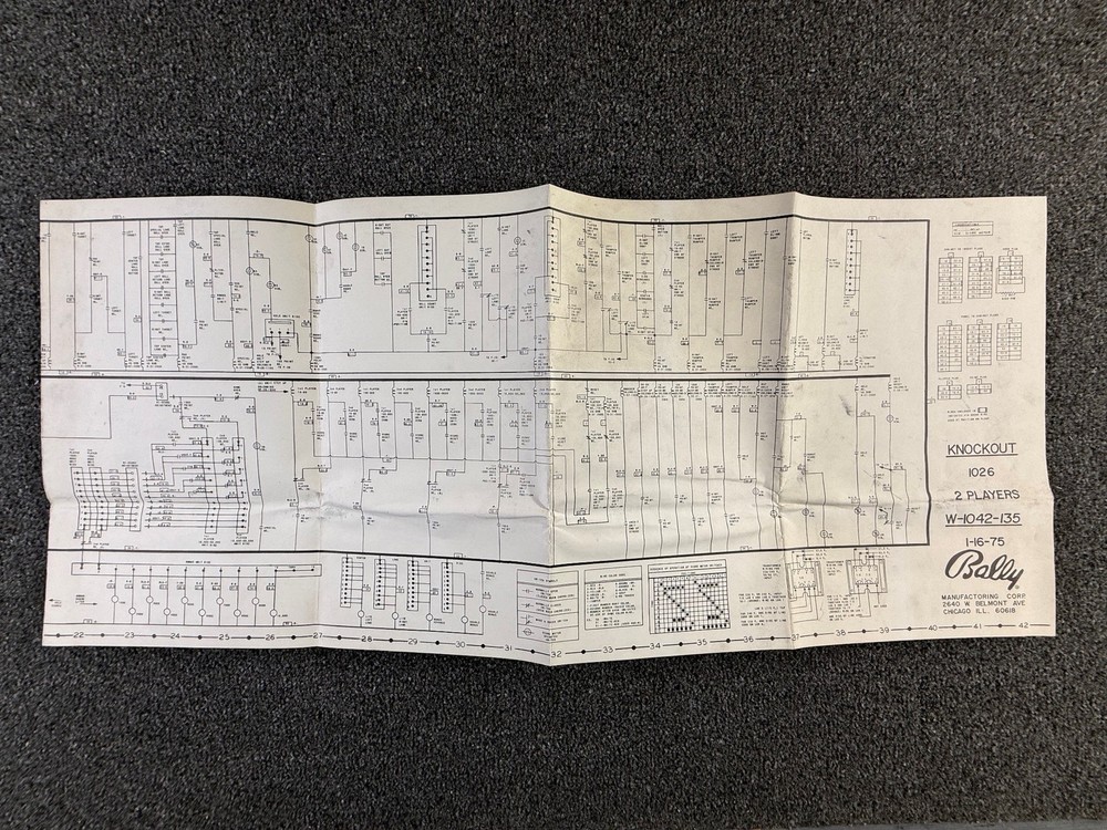 Bally Knockout Pinball Machine Game Manual Schematics ORIGINAL