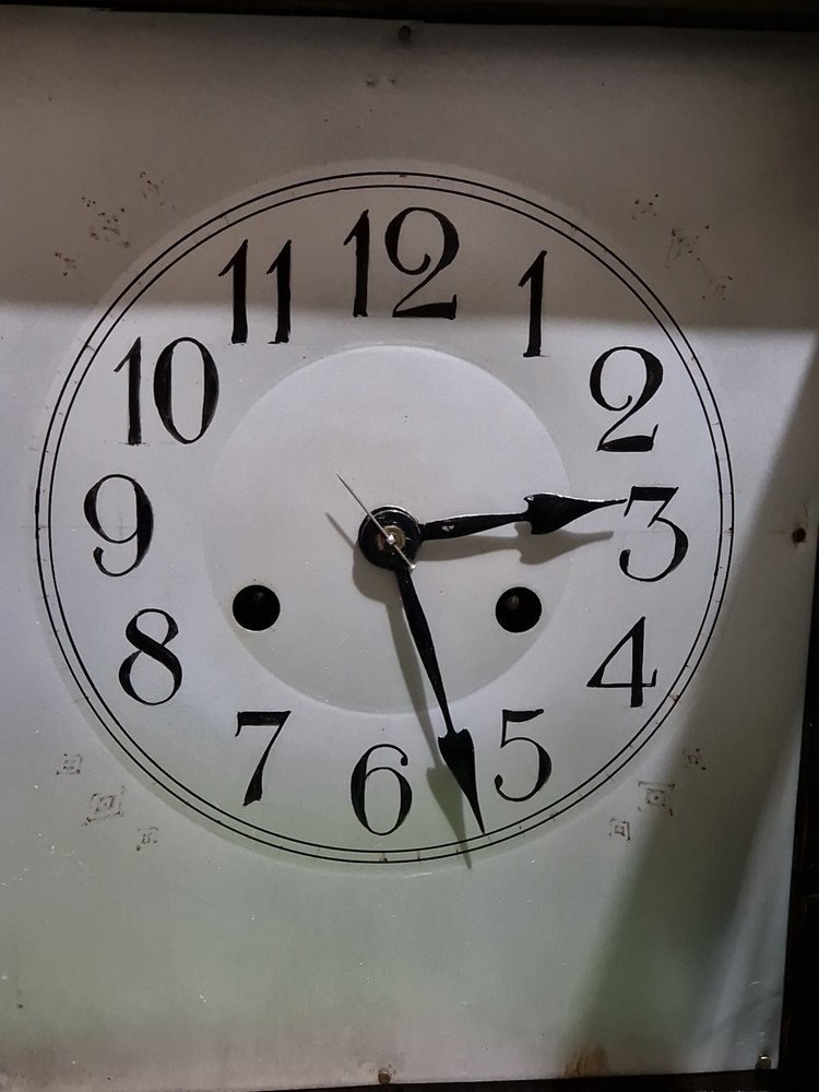 Vintage Wall Mantle Clock Oak Case Missing Key Untested Unbranded
