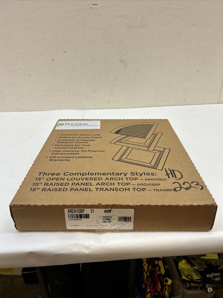 15 in. x 16 in. Polypropylene Raised Panel Arch Design in White Shutter 2 Pcs