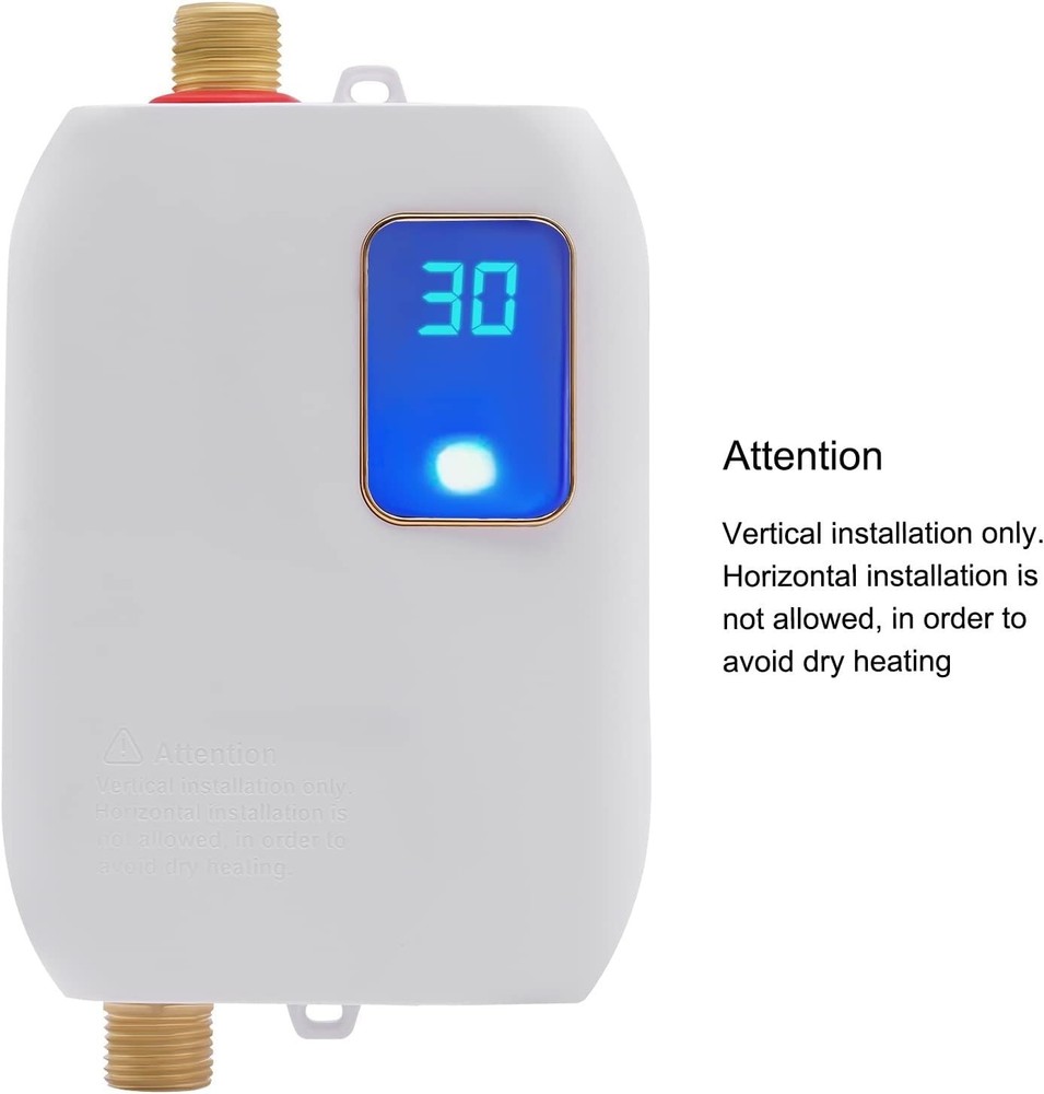 Electric Tankless Water Heater, 3000W 110V Instant Hot Water for Kitchen & RV