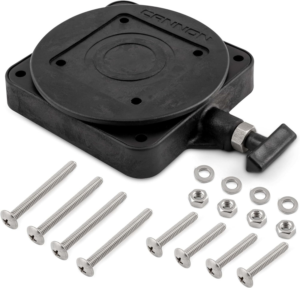 Low-Profile Swivel Downrigger Mounting Base - Black Composite Design