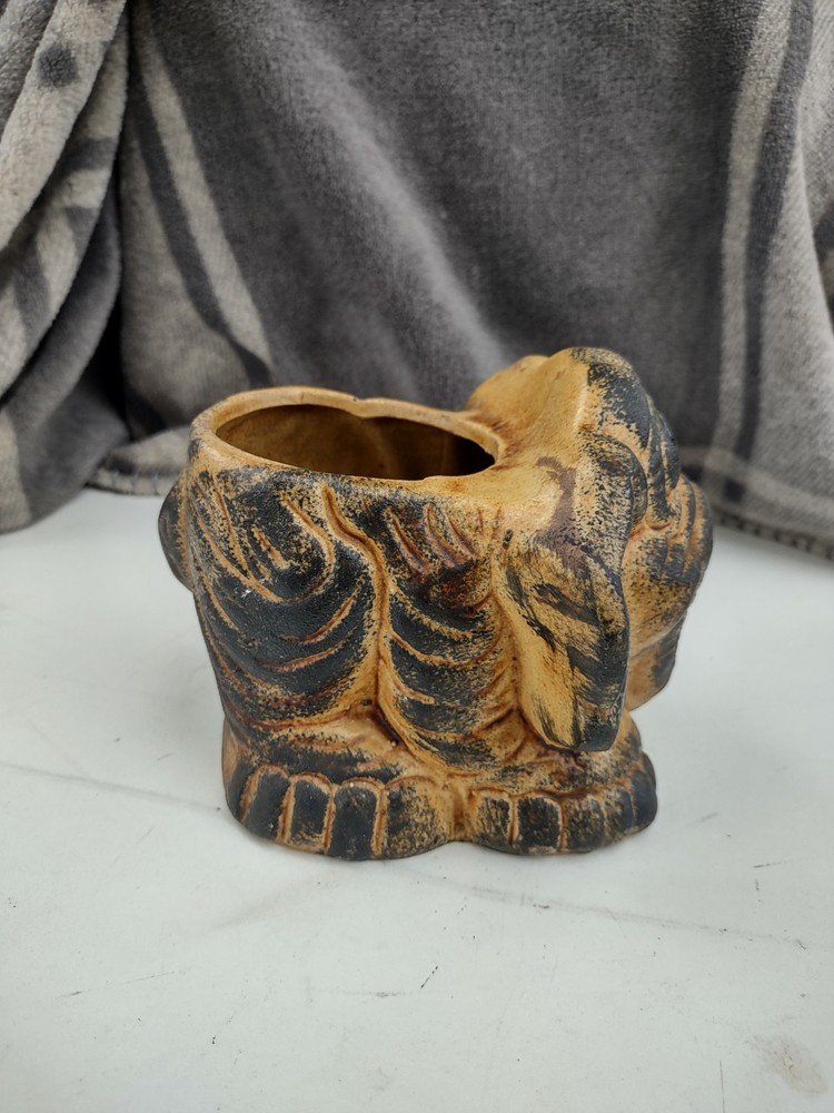 Vintage Big Eyed Ceramic Elephant Planter