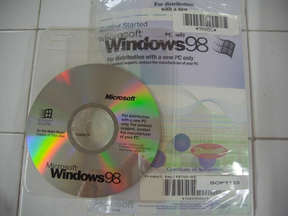 MICROSOFT WINDOWS 98 FULL ENGLISH VERSION OPERATING SYSTEM MS WIN =NEW=