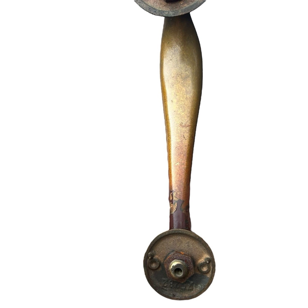 Vintage Large Solid Brass Door Handle Great Patina