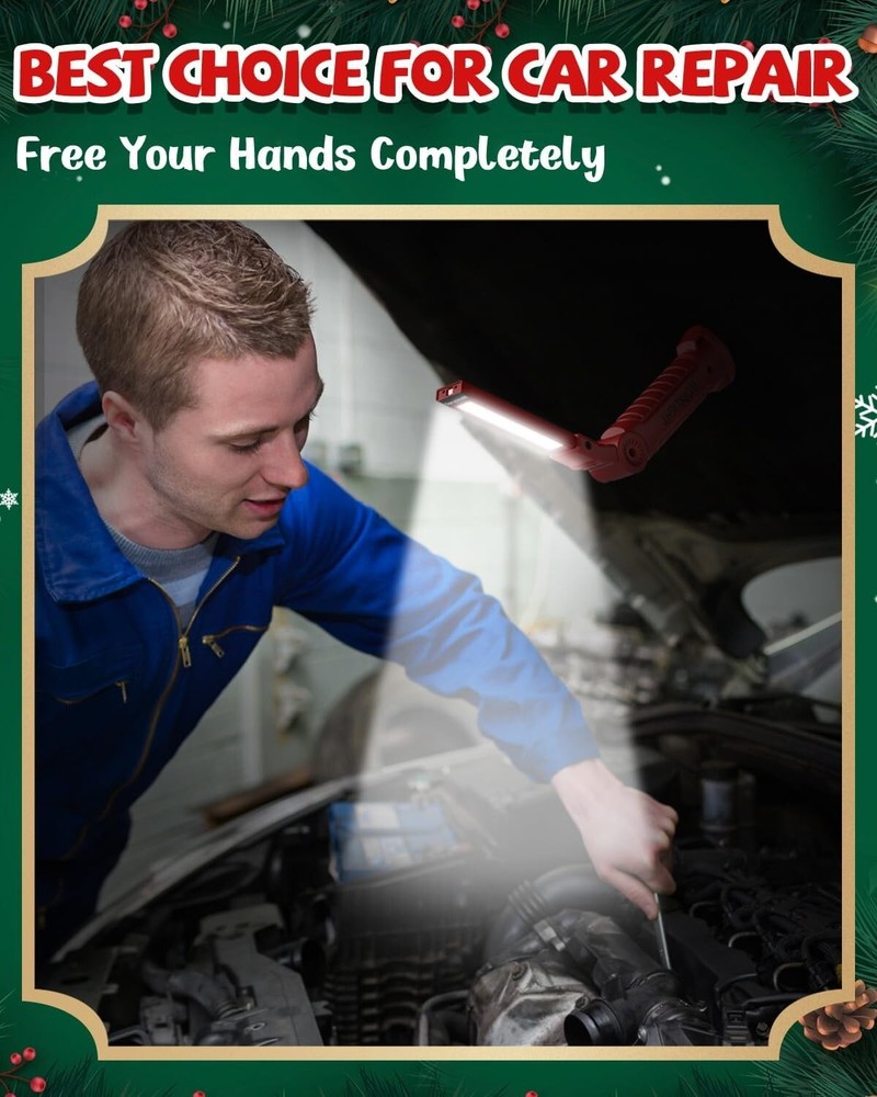 Sturdy Rechargeable Work Light with Magnetic Base - 2 Pack for Special Occasions