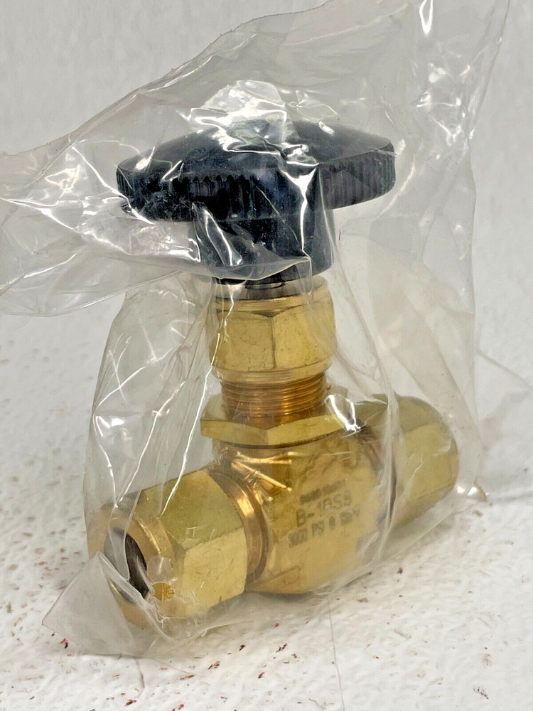SWAGELOK B-1RS8 1/2" Brass Needle Valve Compression End, 3000-psi